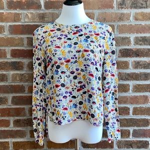 H&M Abstract Floral Top Size 8